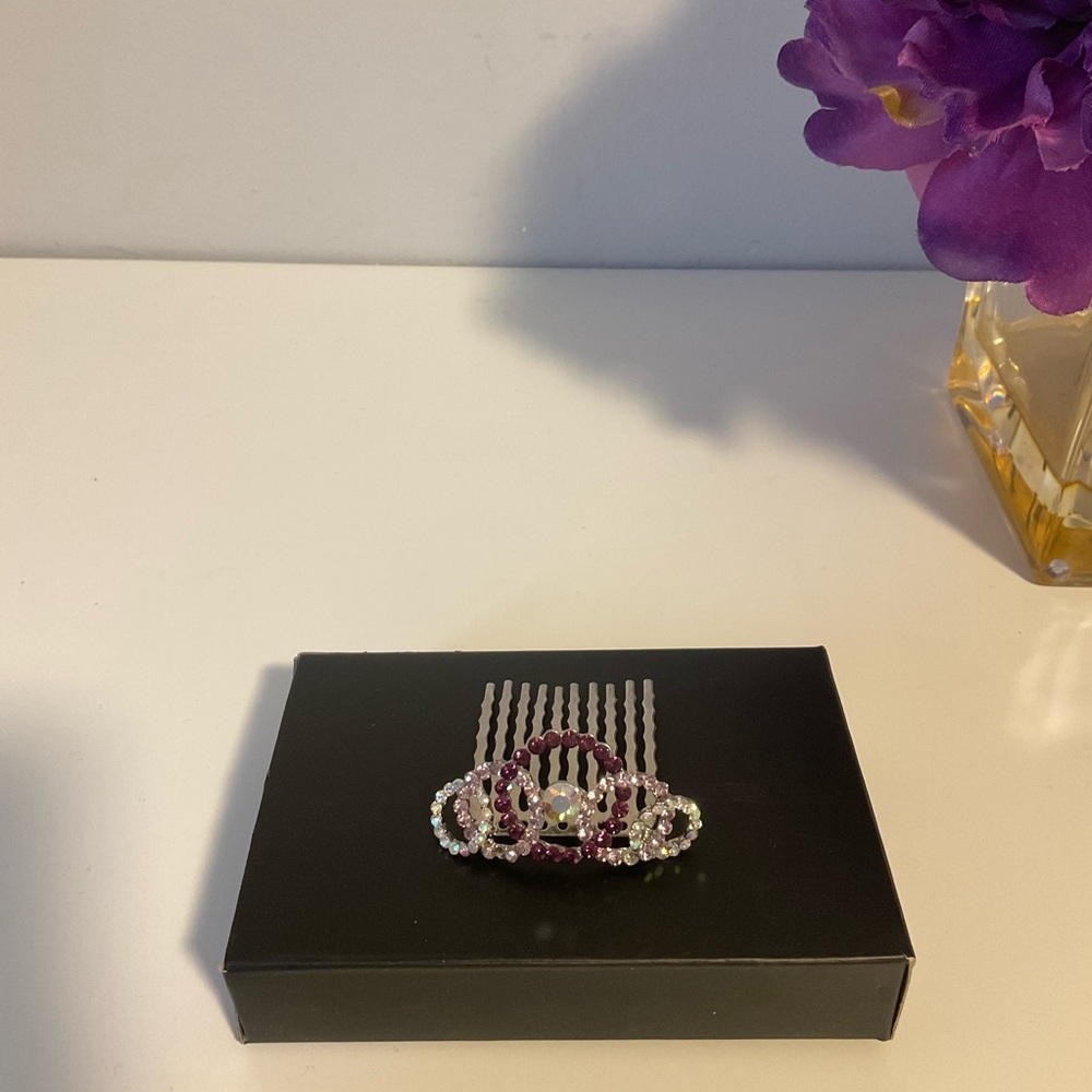 Elegant multi colour Hair Comb with rhinestones, Christmas gift, birthday gift